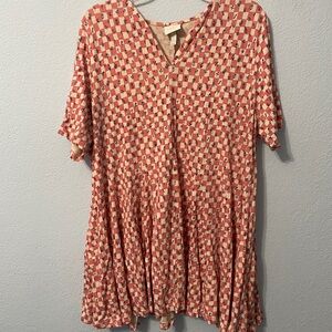 Ulla Popken Red and White Checkered Tunic